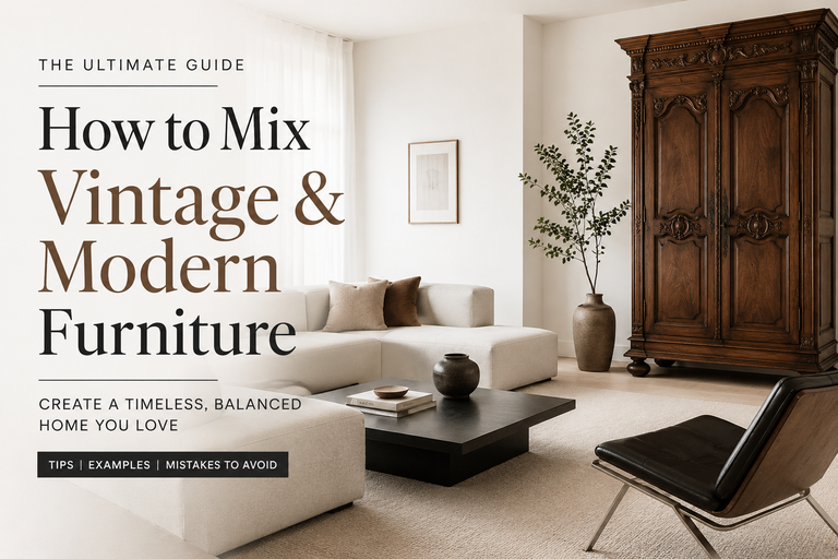 How to Mix Vintage Wood Furniture with Modern Pieces (The 80/20 Rule)
