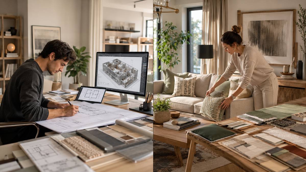 Difference between interior design and interior decorating.